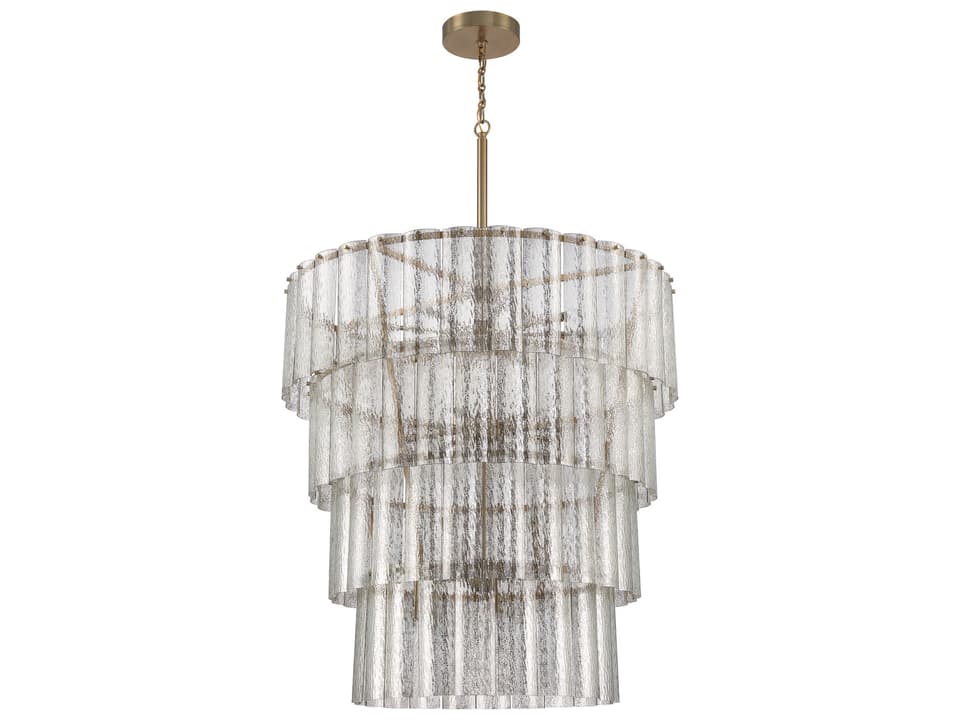 28-Light Museo Chandelier in Satin Brass with Mercury Glass