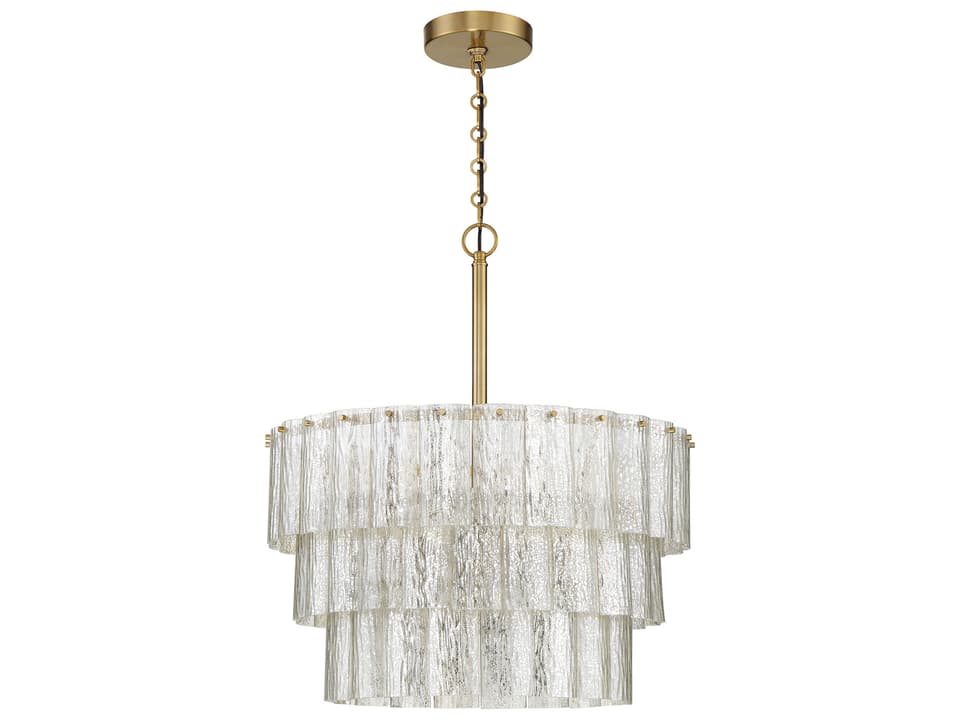 Museo 9-Light Tiered Pendant Light in Satin Brass
