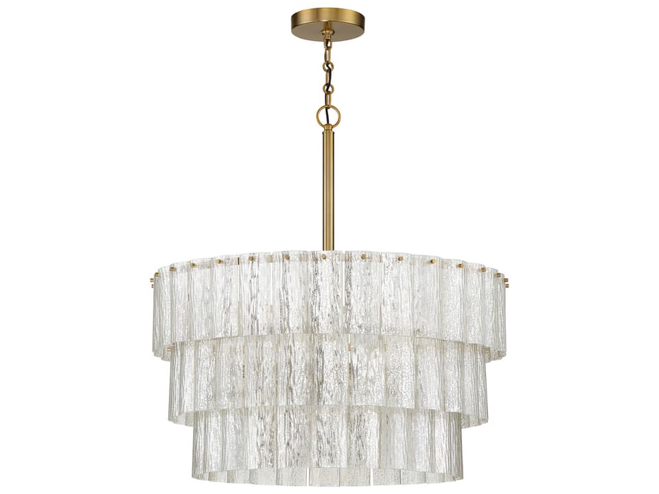 Museo 9-Light Tiered Pendant Light in Satin Brass