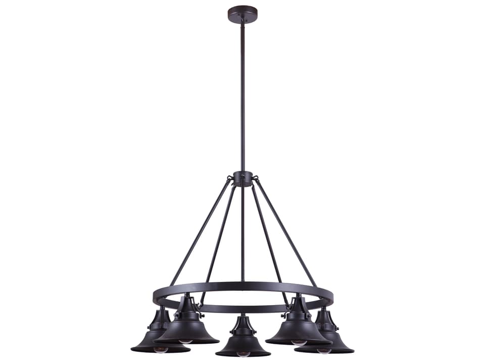 5-Light Union Outdoor Chandelier in Oiled Bronze Gilded Finish