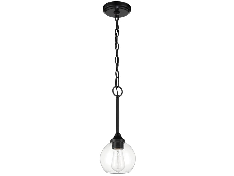 Glenda 1-Light Mini Pendant Light in Flat Black