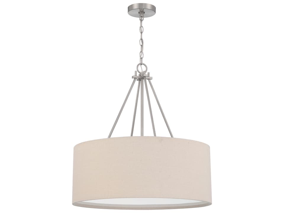 Duke 3-Light Drum Pendant Light in Brushed Polished Nickel