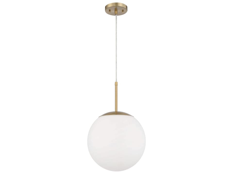 Gaze 1-Light Mini Pendant Light in Satin Brass with Frosted Glass
