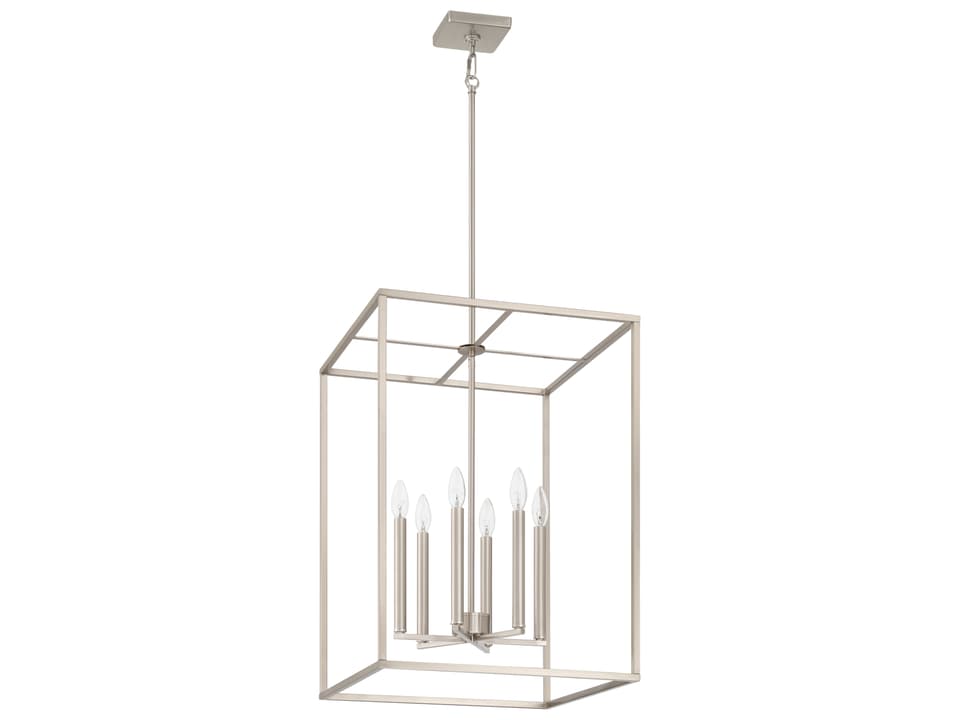 Signature 6-Light Foyer Chandelier in Brushed Polished Nickel