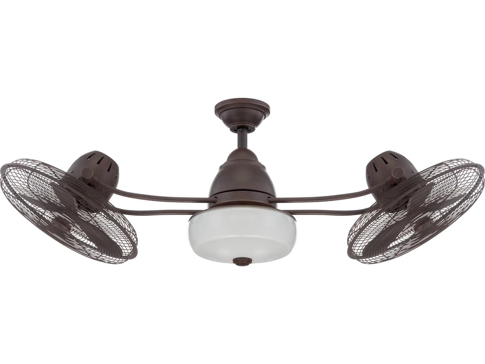 Bellows II 48-Inch 6-Blade Indoor Outdoor Dual Head Ceiling Fan Aged Bronze Textured