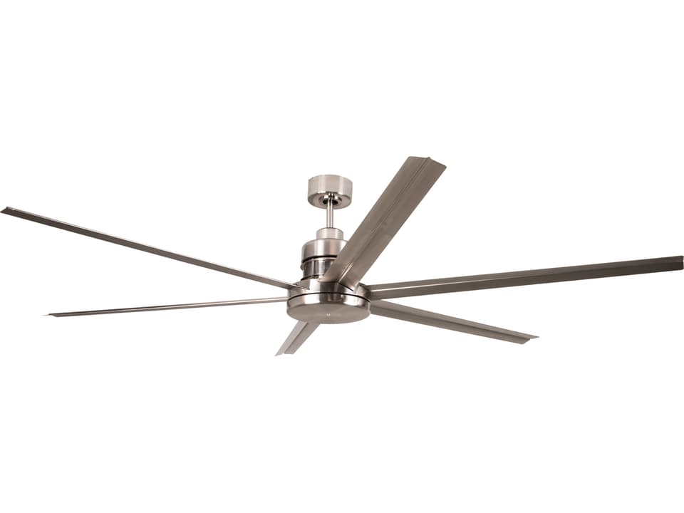 Mondo 72-Inch 6-Blade Damp Rated Ceiling Fan in Brushed Polished Nickel