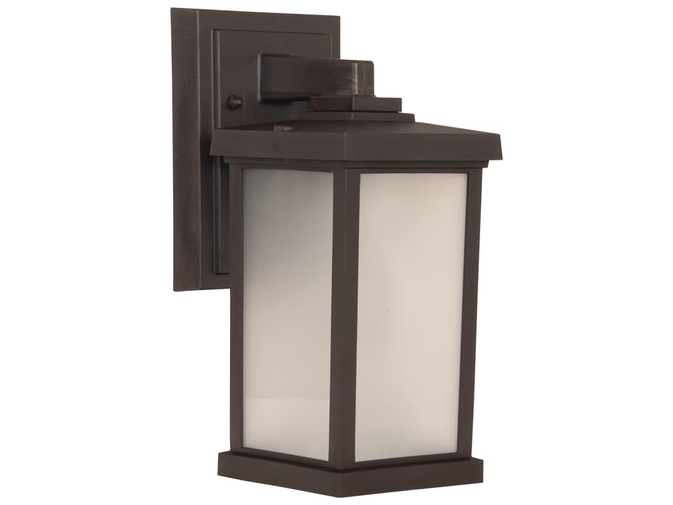 Resilience 1-Light Outdoor Wall Sconce in Bronze with Frosted Shade
