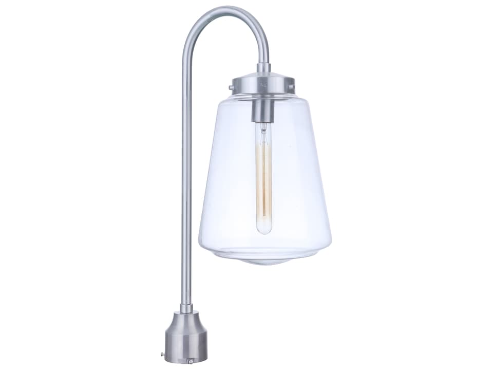 Laclede 1-Light Outdoor Post Mount in Satin Aluminum with Clear Glass