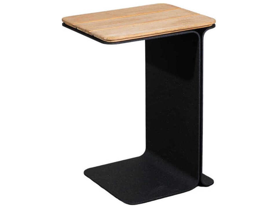 Mega Outdoor Side Table Teak Top Lava Grey