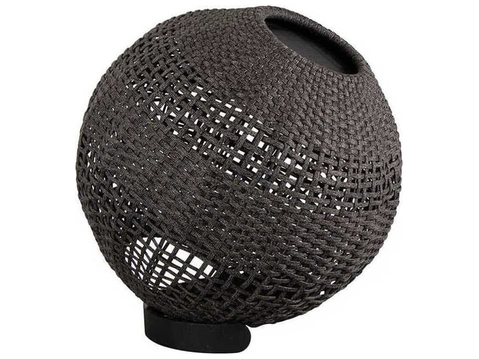Round Outdoor Solar LED Lamp Illusion Dark Grey Soft Rope