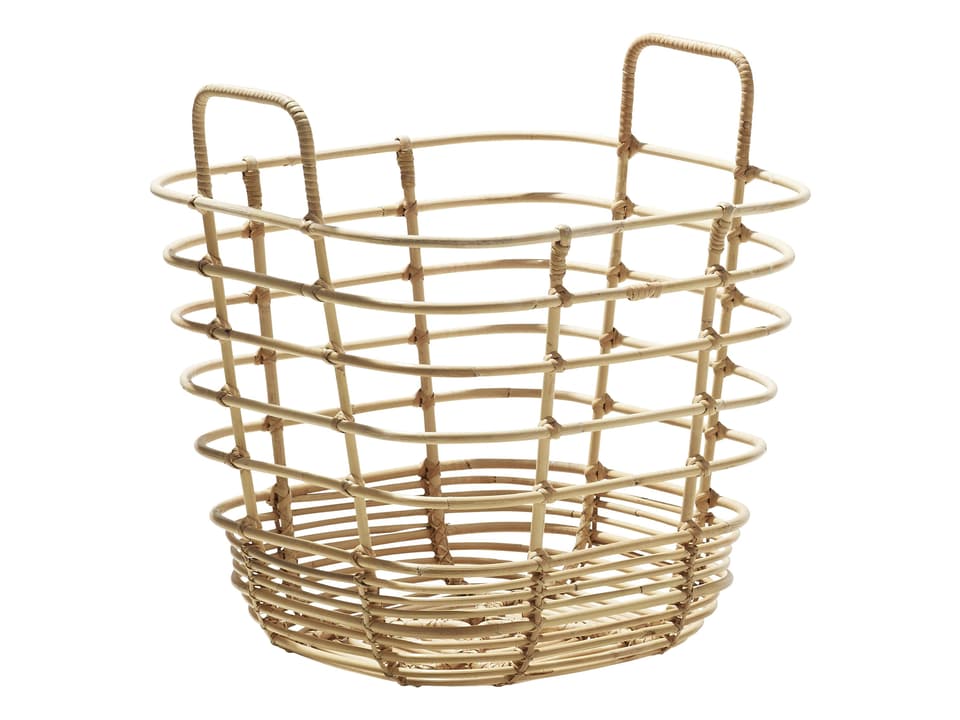 Cane-line Sweep Square Rattan Storage Basket in Natural