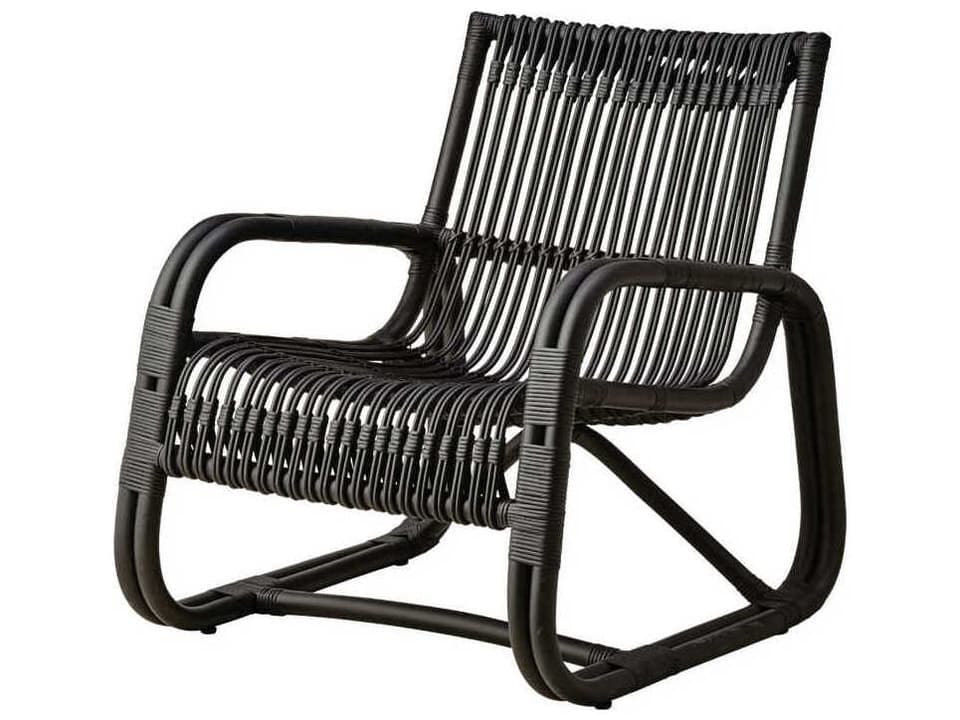 Curve Black Rattan Lounge Chair