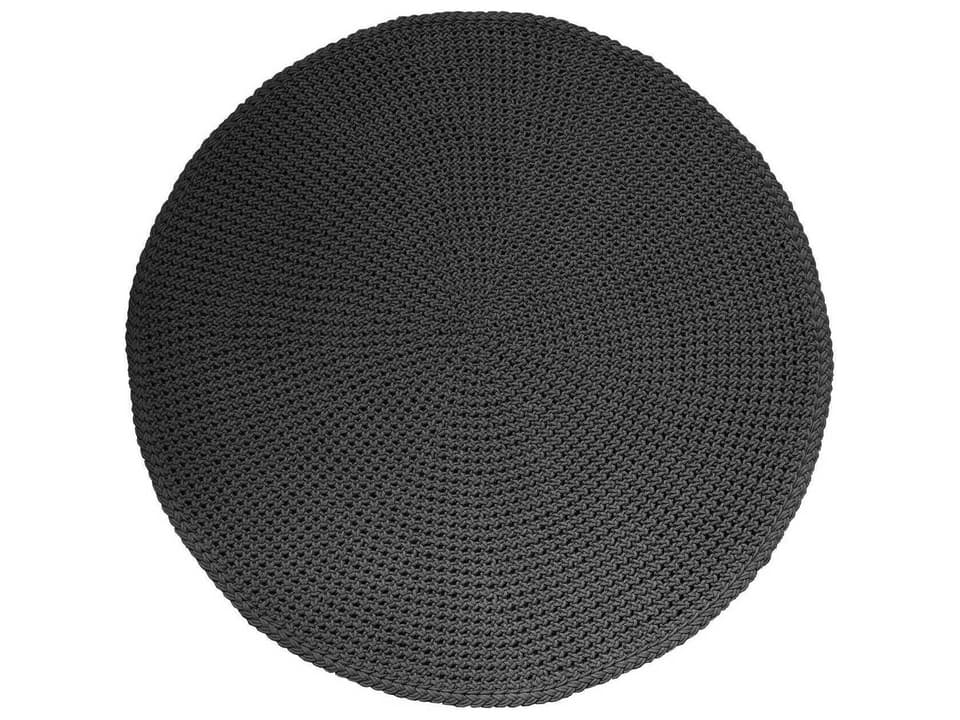 Cane-line Discover Round Outdoor Rug in Dark Grey Selected PP Material