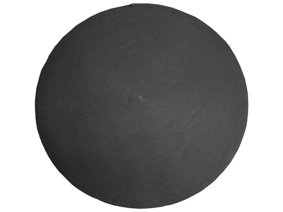 Circle Rectangle Soft Rope Outdoor Area Rug in Dark Grey