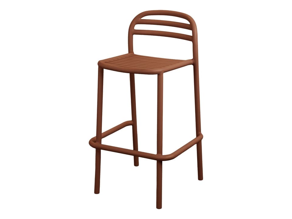Bliss Aluminium Bar Chair in Desert Red