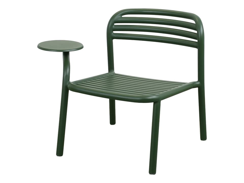 Cane-line Bliss Lounge Chair with Side Table Right in Dark Green