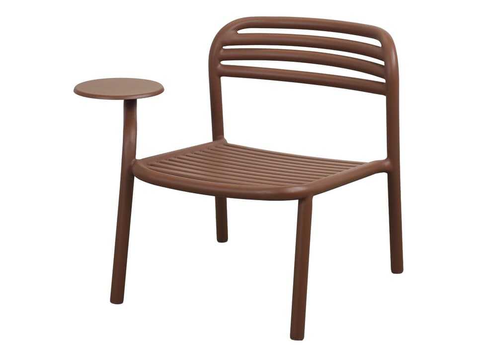 Bliss Aluminum Lounge Chair with Right Side Table in Desert Red