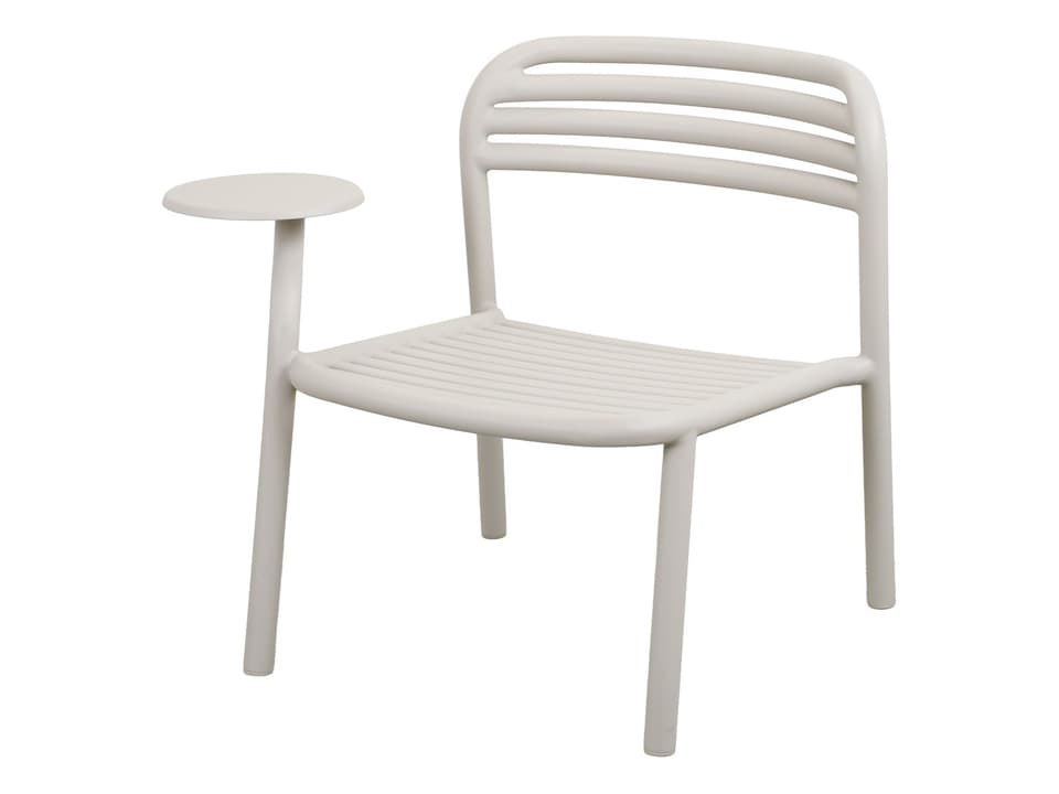 Bliss Sand Aluminum Lounge Chair with Side Table Right