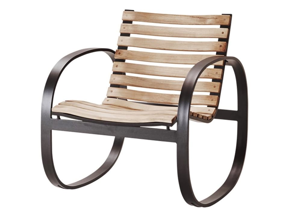 Parc Teak / Lava Grey Aluminum Rocking Lounge Chair