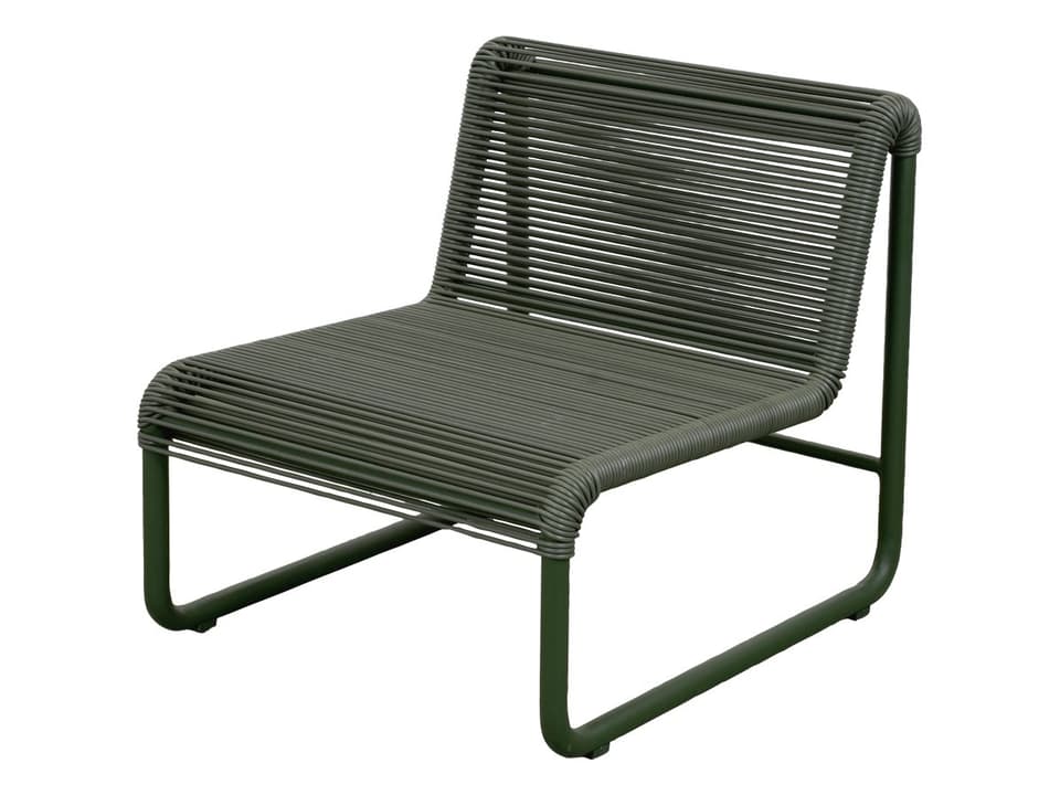 Al Dente Lounge Chair with Cane-line Weave in Dark Green