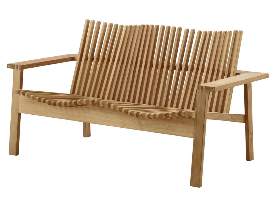 Amaze Teak Loveseat Stackable Modern Sofa