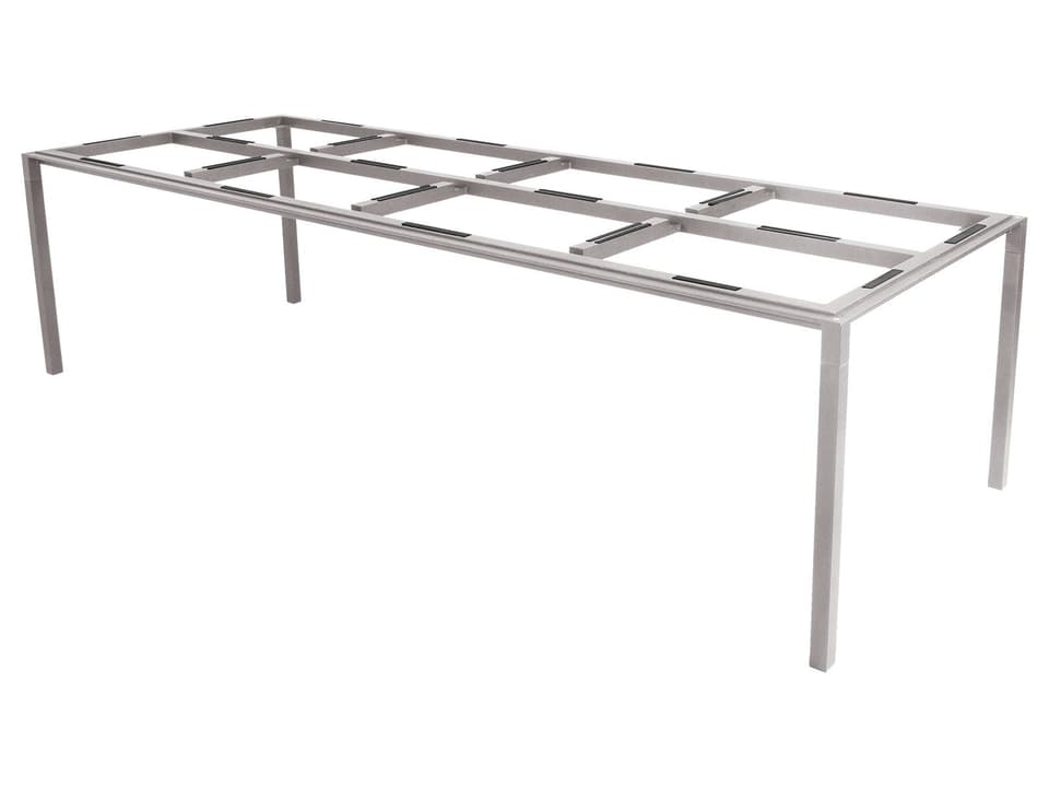 Pure 110-Inch Rectangle Aluminum Dining Table Base in Taupe