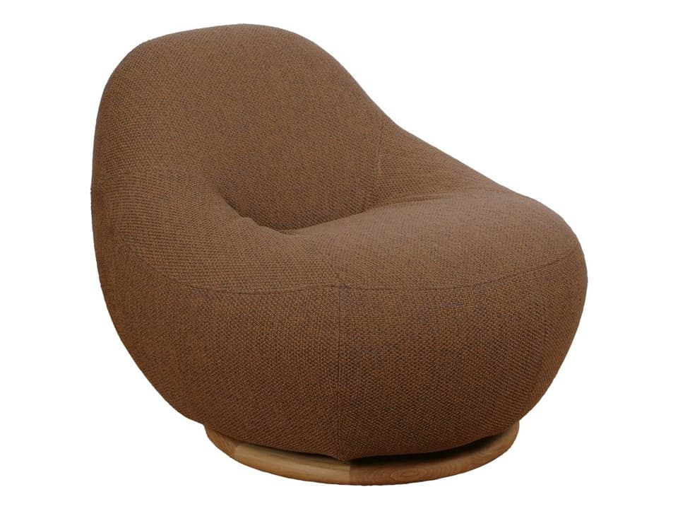 Cane-line Gem Umber Brown Rise Lounge Chair with Teak Swivel