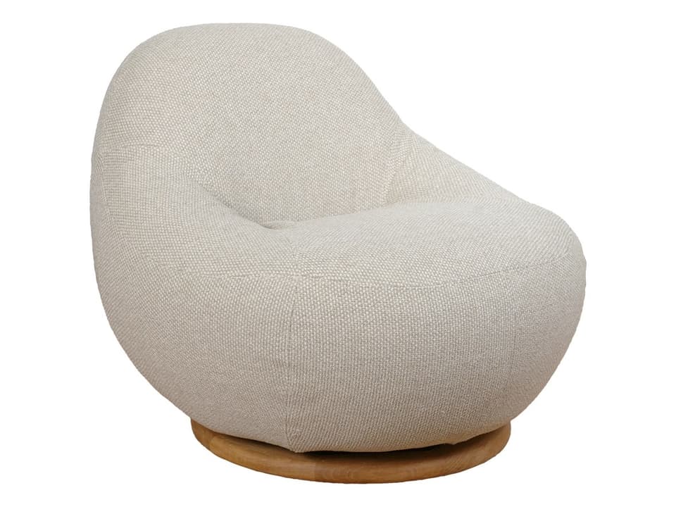Gem Lounge Chair with Teak Swivel Base in Desert Sand