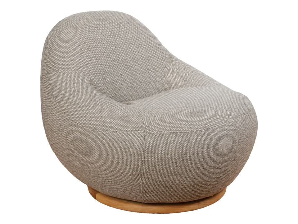 Gem Rise Lounge Chair with Teak Swivel in Light Brown