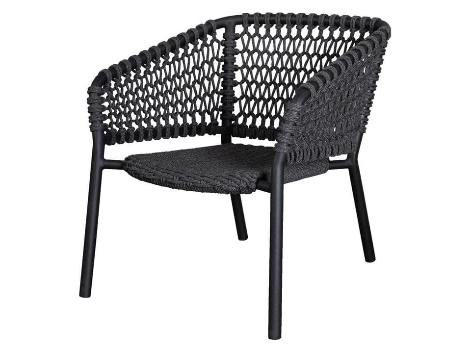 Cane-line Ocean Soft Rope Lounge Chair in Dark Grey