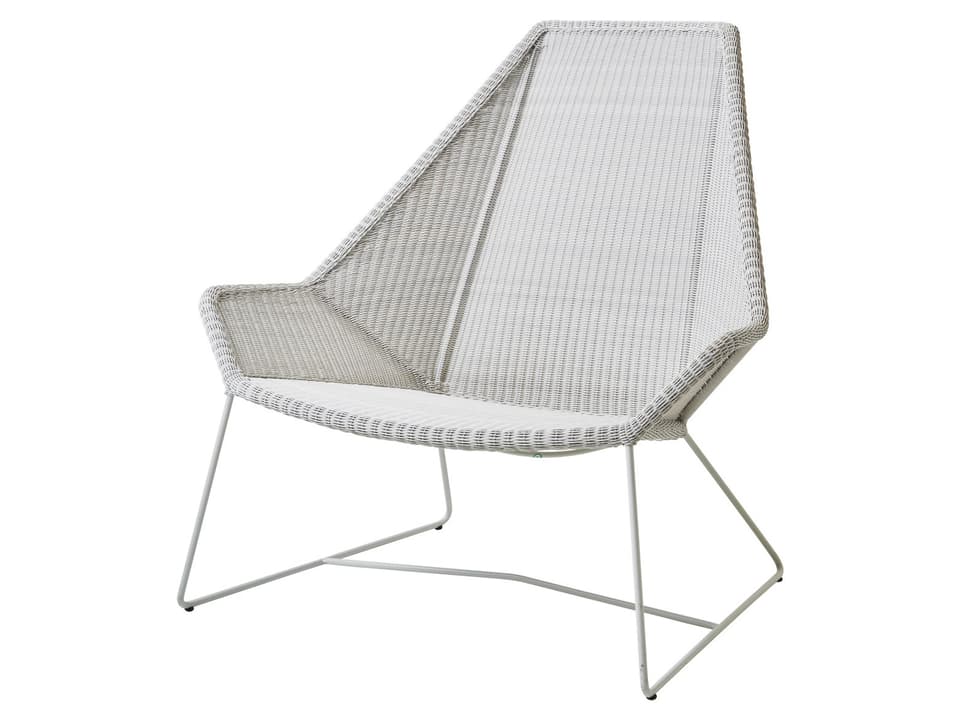 Cane-line Breeze Highback Lounge Chair in White Grey