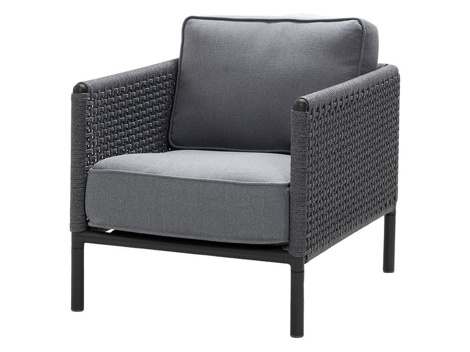 Encore Dark Grey Soft Rope Lounge Chair in Lava Grey