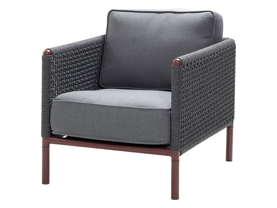 Encore Dark Grey Soft Rope/Bordeaux Aluminium Lounge Chair