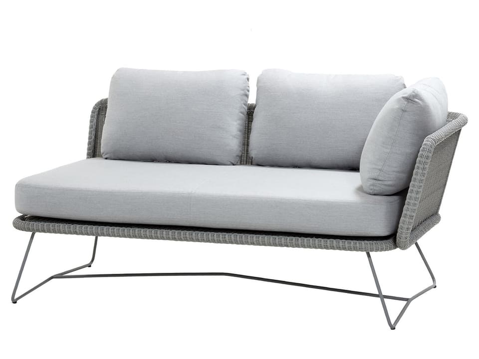 Horizon Light Grey Weave 2-Seater Sofa Left Module