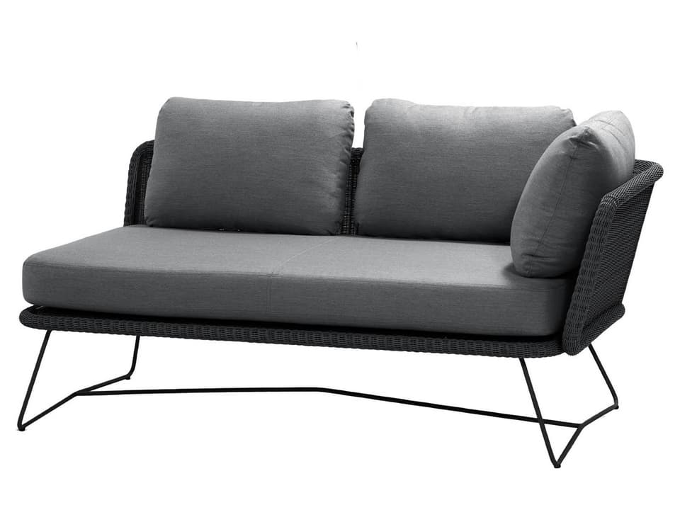 Horizon Black Weave 2-Seater Sofa Left Module