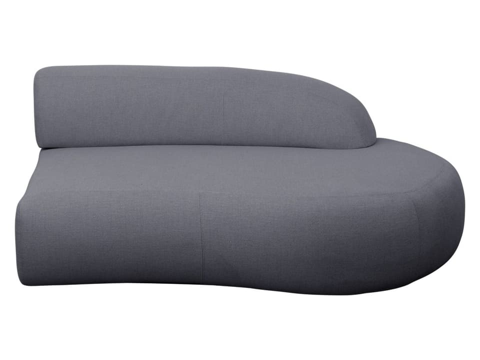Mellow Left Sofa Module with Short Backrest and Airtouch Fabric in Grey