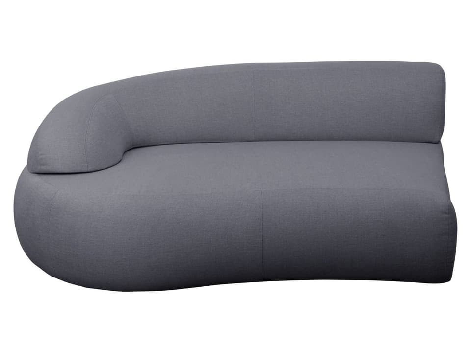 Mellow Right Sofa Module with Long Backrest in Grey Airtouch Fabric