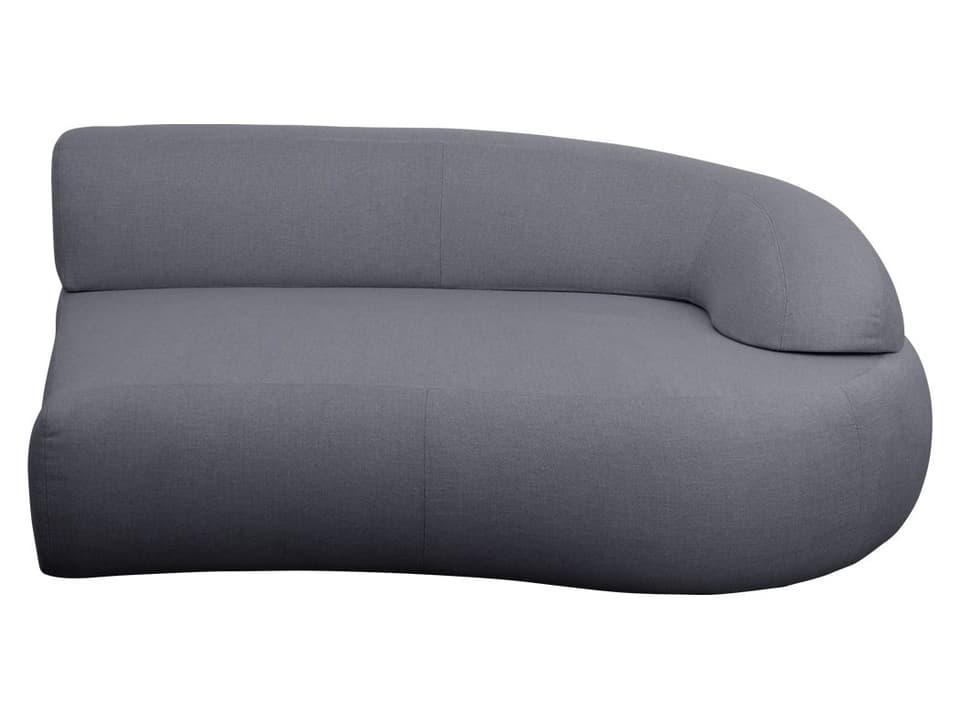 Mellow Left Module Sofa with Long Backrest in Grey