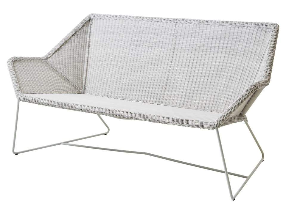 Breeze White Grey Weave 2-Seater Sofa