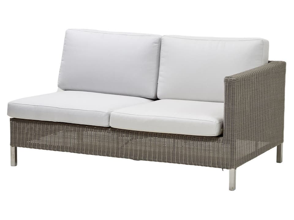 Connect 2-Seater Modular Outdoor Sofa Left Module in Cane-Line Weave and Galvanized Steel