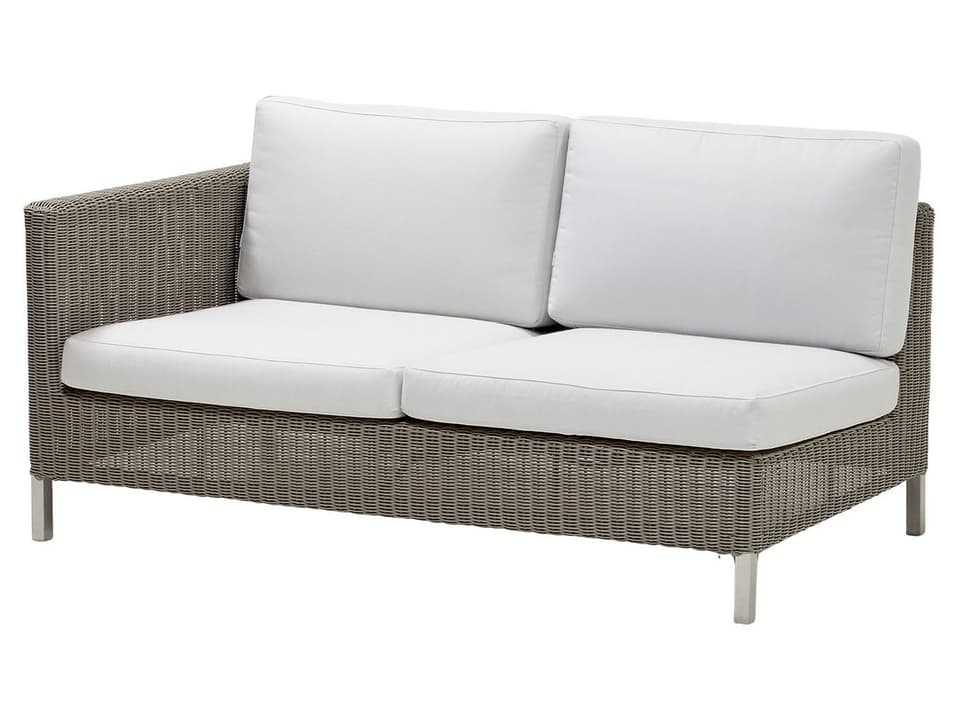 Connect Modular Sectional Sofa Component in Cane-Line Weave and Galvanized Steel
