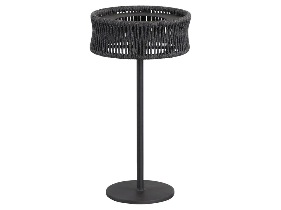 Illusion Medium Cane-line Soft Rope Solar LED Table Lamp in Lava Grey