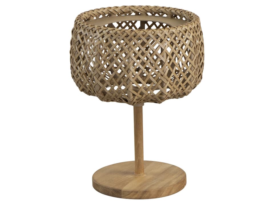 Cane-line Illusion Glow Small Solar LED Table Lamp with Teak Base