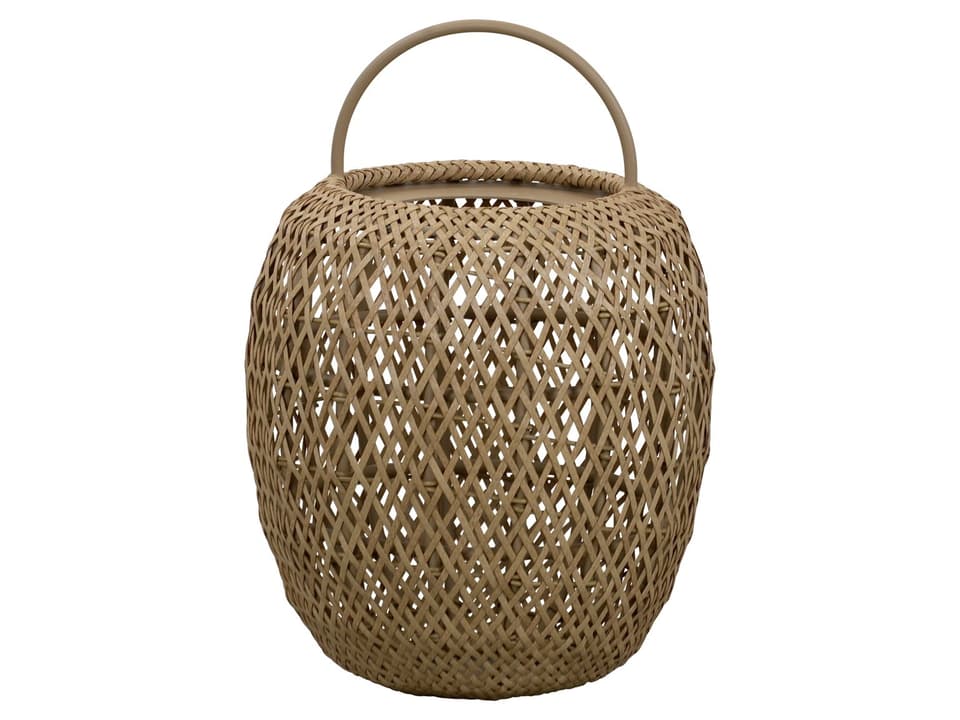 Cane-line Illusion Glow 11.5-Inch Round Hanging Lamp in Natural Weave