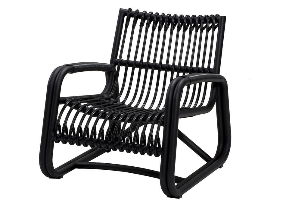 Cane-line Curve Aluminum Weave Lounge Chair in Lava Grey