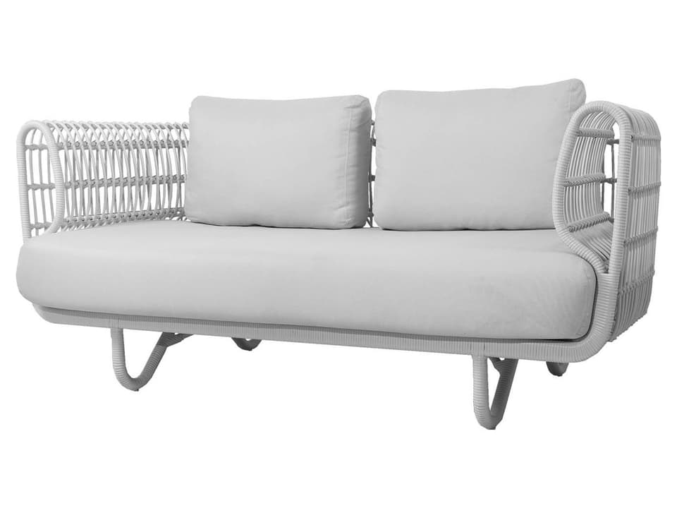 Nest White Weave 2-Seater Sofa Outdoor