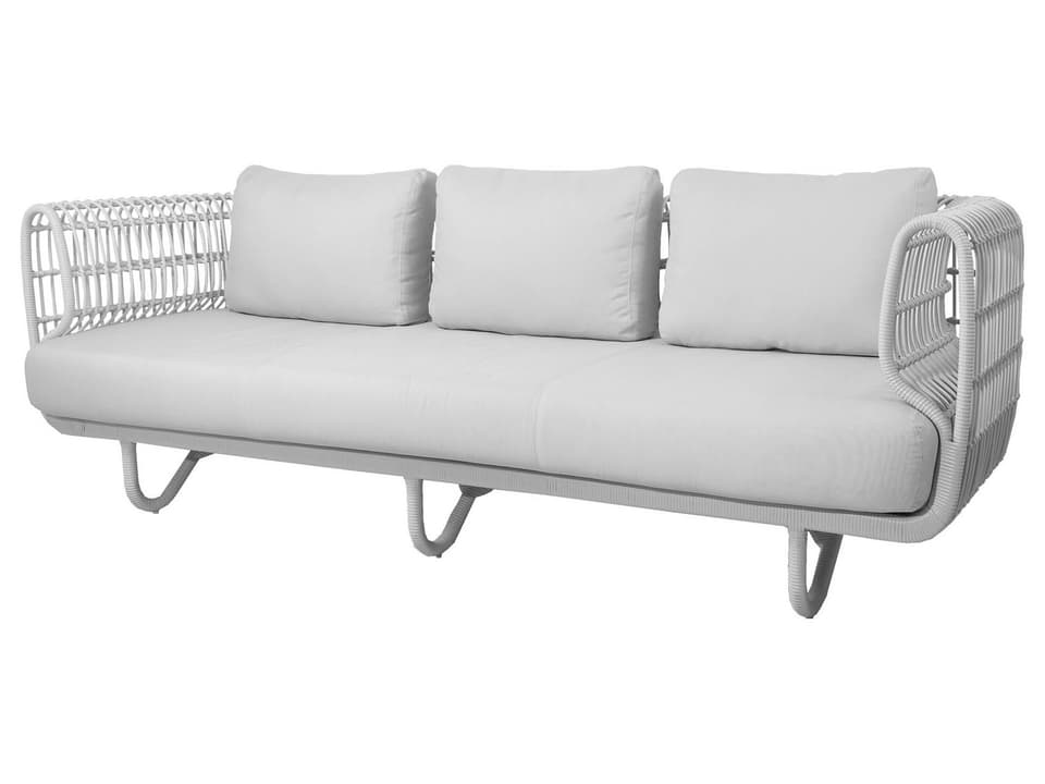 Nest White Weave 3-Seater Sofa Outdoor