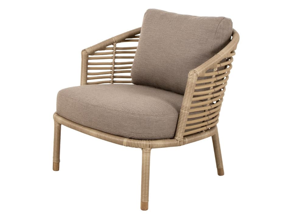 Sense Natural Weave Lounge Chair with Taupe Cushions