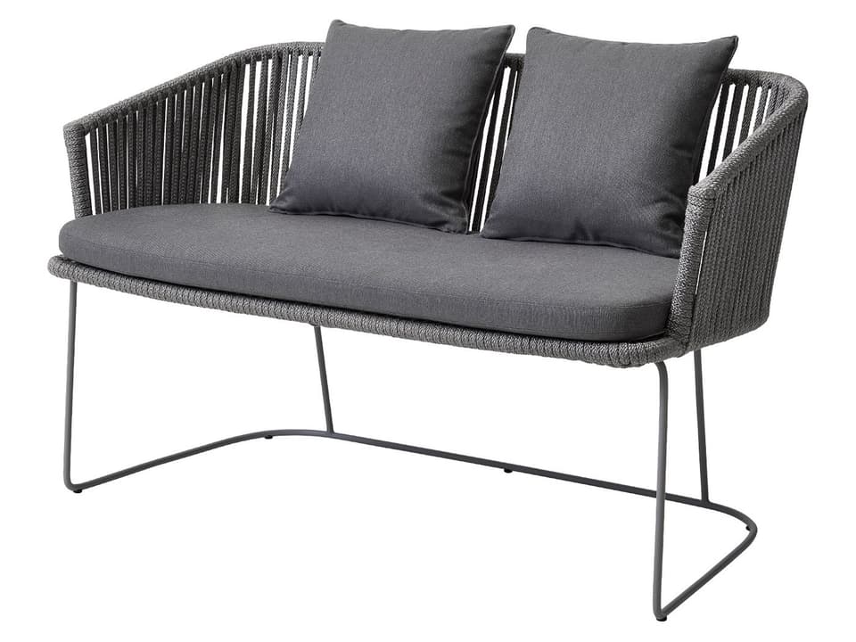 Moments Grey Soft Rope Aluminum Strap Bench