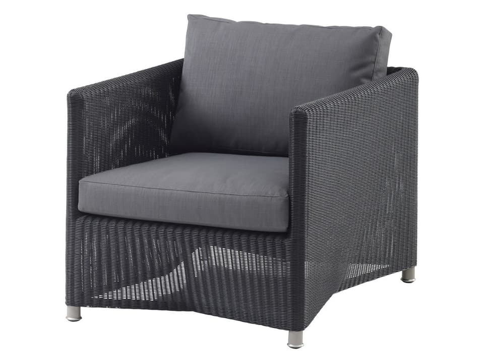 Diamond Lounge Chair with Graphite Cane-line Weave